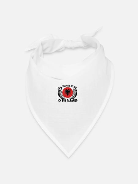 Ich Bin Albaner | Albanien Albanisch Geschenkideen - Bandana Dreieckstuch - Weiß