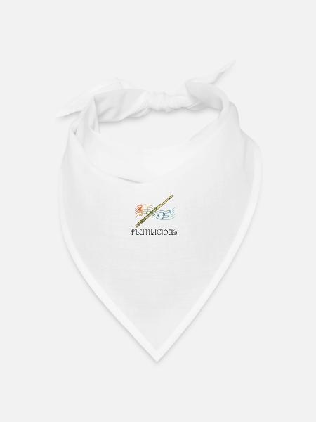 Flutilicious Flötenspieler Lustiges Sprichwort - Bandana Dreieckstuch - Weiß