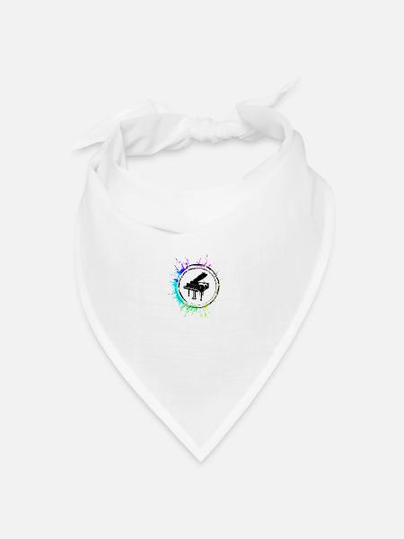 Klavier musik - Bandana Dreieckstuch - Weiß