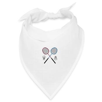Badminton Federball Schläger - Bandana Dreieckstuch - Weiß - Vorne