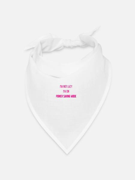 Ich bin nicht faul, ich bin im Energiesparmodus! - Bandana Dreieckstuch - Weiß