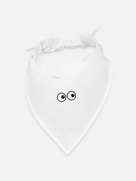 Zwei Augen Blickfang - Bandana Dreieckstuch - Weiß