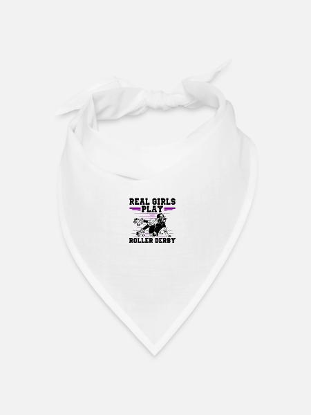 Roller Derby Mädchen - Bandana Dreieckstuch - Weiß