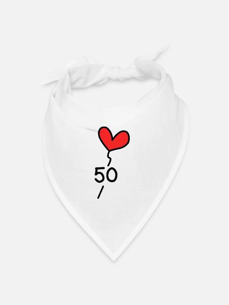 50 JAHRE. 50-jähriges Jubiläum. GEBURTSTAG 50 JAHRE. 50 - Bandana Dreieckstuch - Weiß