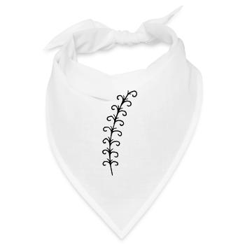 Ast Zweig Blatt Blätter Pflanze Natur Mistel Tanne - Bandana Dreieckstuch - Weiß - Vorne