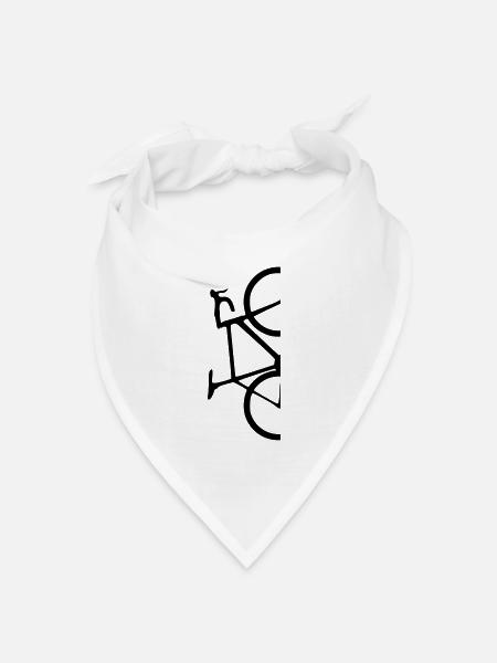 Halbes Rennrad. Geschenk - Bandana Dreieckstuch - Weiß