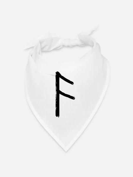 Symbol Wikinger rune anuz schwarz - Bandana Dreieckstuch - Weiß