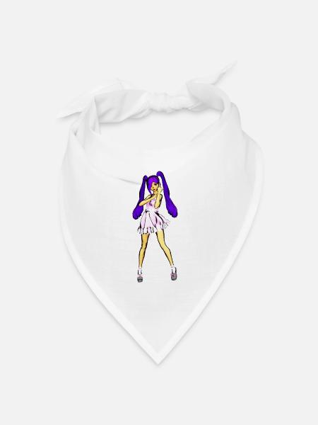 Manga Mädchen - Bandana Dreieckstuch - Weiß
