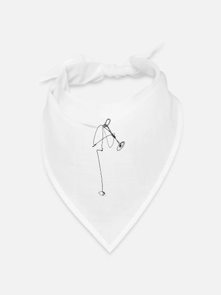 Trompete - Bandana Dreieckstuch - Weiß
