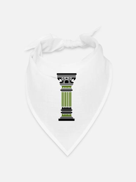 antike säule - Bandana Dreieckstuch - Weiß