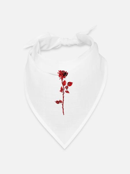 Purpurrote Rose Anemone Illustration - Bandana Dreieckstuch - Weiß