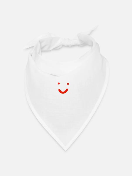 Smiley - Bandana Dreieckstuch - Weiß