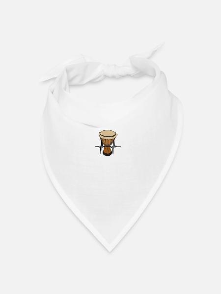 Djembe Heartbeat - Bandana Dreieckstuch - Weiß