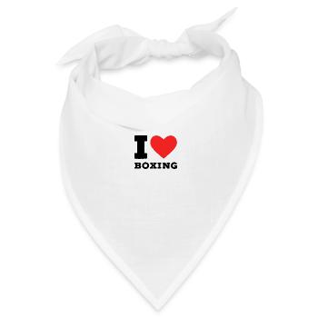 I Iove Boxen - Bandana Dreieckstuch - Weiß - Vorne