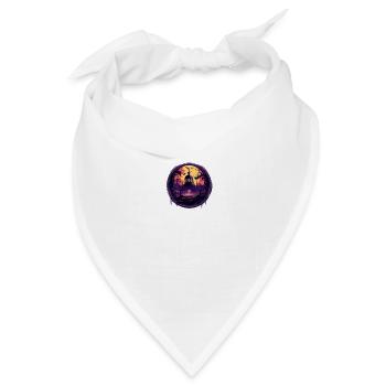 Halloween. Gruseliges Bild in Form einer Glaskugel - Bandana Dreieckstuch - Weiß - Vorne
