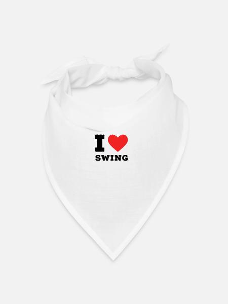 Ich liebe Swing - Bandana Dreieckstuch - Weiß
