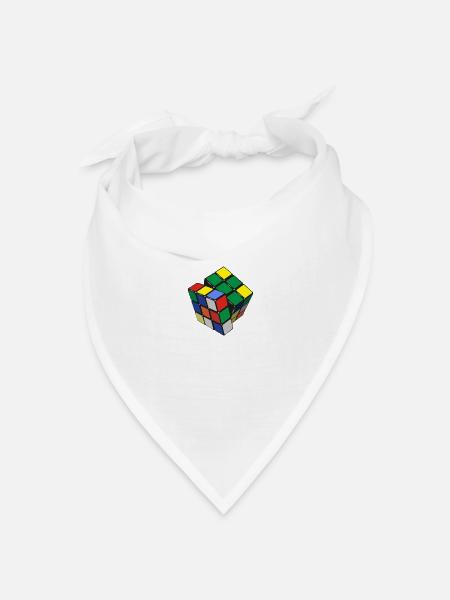 Würfel - Bandana Dreieckstuch - Weiß
