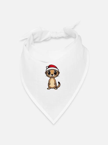 Erdmännchen Weihnachten Christmas - Bandana Dreieckstuch - Weiß