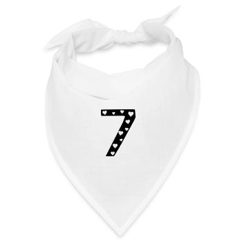7 Geburtstag mit Herz - Bandana Dreieckstuch - Weiß - Vorne
