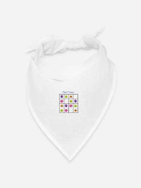 Monster-Sudoku "Monsterdoku" (schwarz) - Bandana Dreieckstuch - Weiß