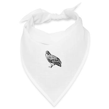Falken Vogel Vögel - Bandana Dreieckstuch - Weiß - Vorne