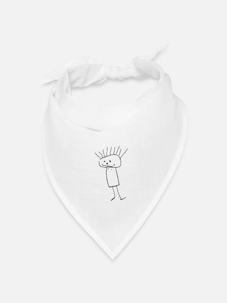 Männchen - Bandana Dreieckstuch - Weiß
