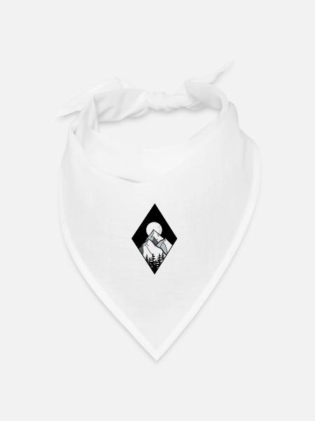 Berg - Bandana Dreieckstuch - Weiß