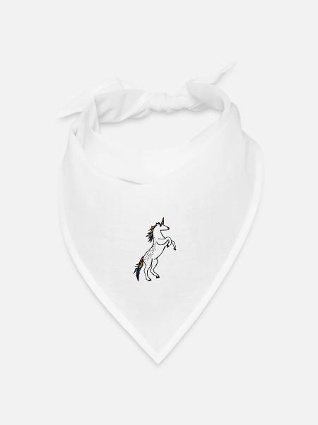 Wildes Einhorn - Bandana Dreieckstuch - Weiß