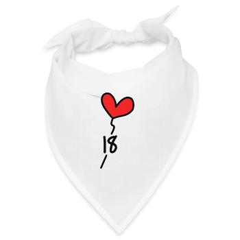 18 JAHRE ALT. 18-jähriges Jubiläum. GEBURTSTAG 18 JAHRE. 18 - Bandana Dreieckstuch - Weiß - Vorne