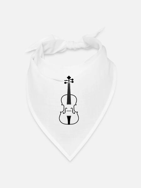 Geige - Bandana Dreieckstuch - Weiß
