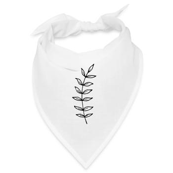 Ast Zweig Blatt Blätter Pflanze Natur Mistel Tanne - Bandana Dreieckstuch - Weiß - Vorne
