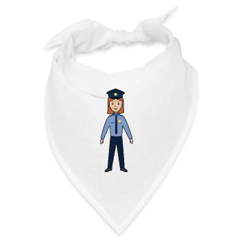 Polizei Frau Polizist - Bandana Dreieckstuch - Weiß - Vorne