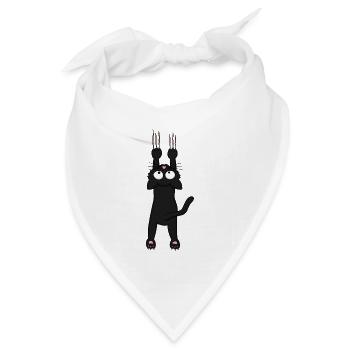 Schwarze Katze (neu) - Bandana Dreieckstuch - Weiß - Vorne
