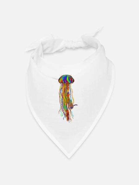 Qualle - Bandana Dreieckstuch - Weiß