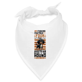 Angeln und Österreichischer Pinscher - Bandana Dreieckstuch - Weiß - Vorne