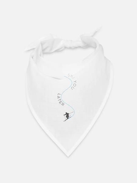 Ski you later blau grau - Bandana Dreieckstuch - Weiß