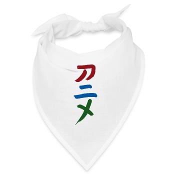 Anime - Auf Japanisch  - Bandana Dreieckstuch - Weiß - Vorne