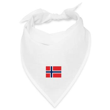 Norwegische Flagge - Bandana Dreieckstuch - Weiß - Vorne