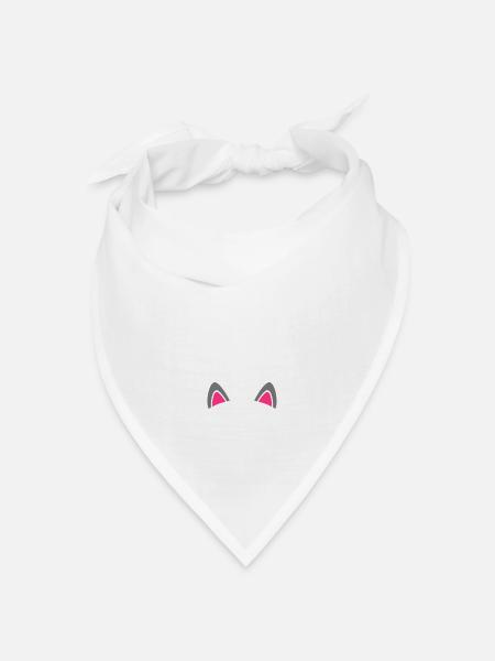 Katzenohren (2-Farbig) v1 - Bandana Dreieckstuch - Weiß