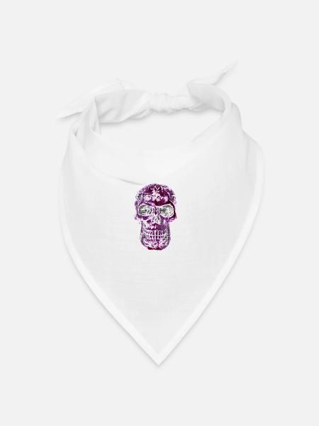 Calavera - Bandana Dreieckstuch - Weiß