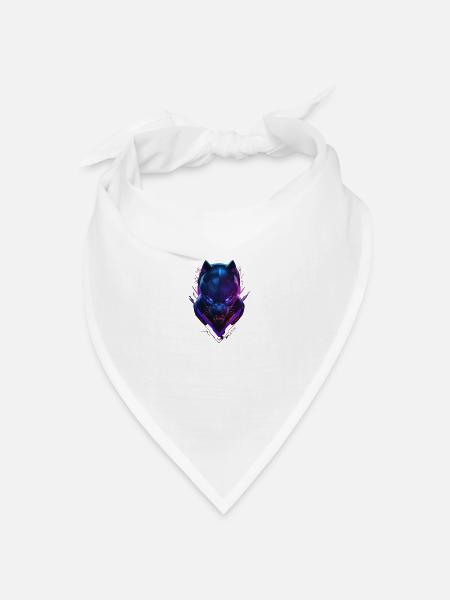 Schwarzer Panter - Bandana Dreieckstuch - Weiß