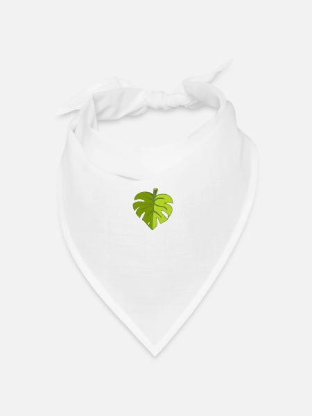 Monsterablatt - Bandana Dreieckstuch - Weiß