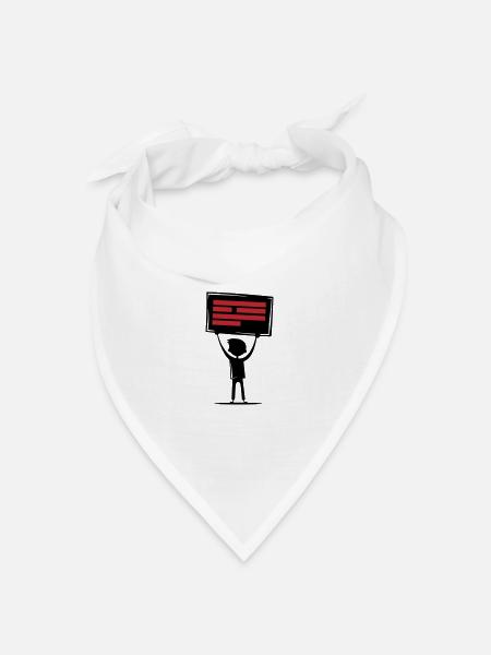 Botschaft Demonstration - Bandana Dreieckstuch - Weiß