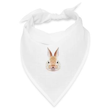 Hase Polygon – Low Poly - Bandana Dreieckstuch - Weiß - Vorne