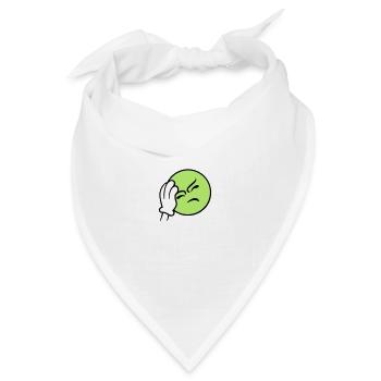 Emoticon Frustration / facepalm emoji (3c) - Bandana Dreieckstuch - Weiß - Vorne