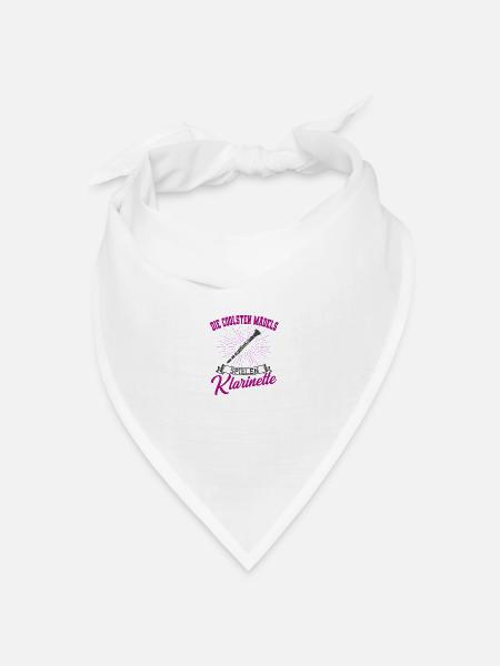 Klarinetten Klarinette Mädchen Geschenkidee - Bandana Dreieckstuch - Weiß