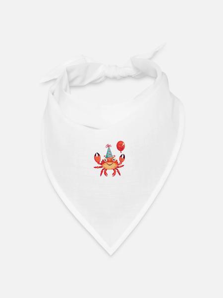 Krebs Krabbe Geburtstag Comic - Bandana Dreieckstuch - Weiß