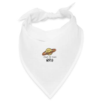 SATURN RAUS WELT WEG ERDE PLANET PLANETEN MOTIV - Bandana Dreieckstuch - Weiß - Vorne