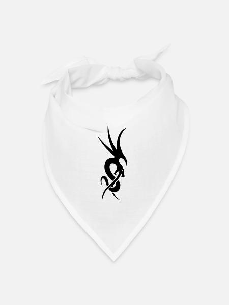 tribal dragon - Bandana Dreieckstuch - Weiß