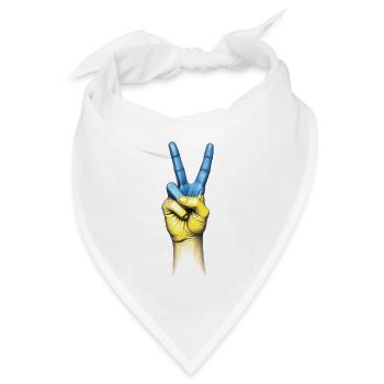 Peace in Ukraine - peace sign - stop war- Frieden - Bandana Dreieckstuch - Weiß - Vorne